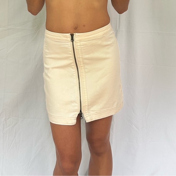 Free people cream zip ip miniskirt - Picture 1 of 6